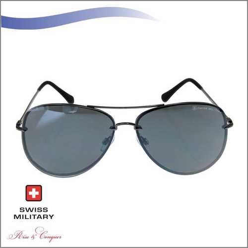 Aviator Gun Metal Frame With Smoke Lens With Mirror Catating Lens Sunglass