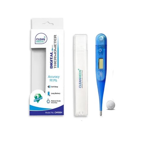CleanMeds Digital Thermometer - Infrared Sensor, Automatic Operation, Dual Display