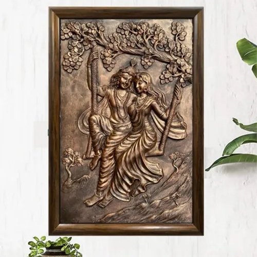 Radha Krishna 3d Painting - Color: Brown