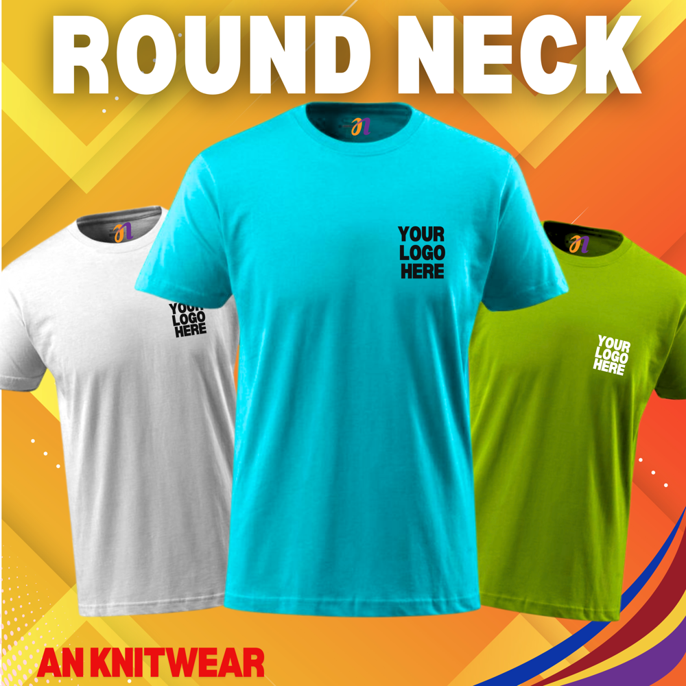 Men Round Neck Plain T-Shirt 