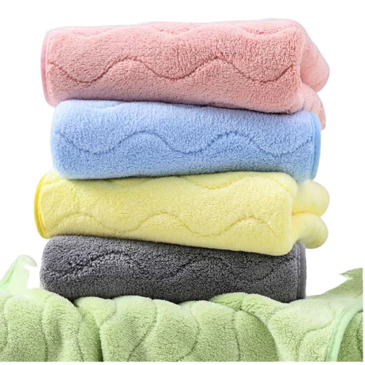 Luxury Striped Coral Fleece Absorbent Bath Towel Sets High-Density for Daily Use Soft Face Towel for Home and Hotel Bathroom