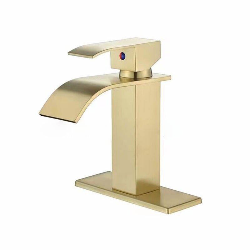 Modern Stainless Steel Basin Mixer Taps with Waterfall Spout for Bathroom Vanity
