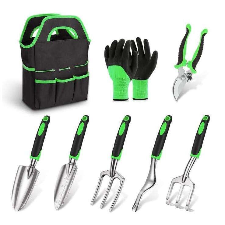 Multi-Function Aluminum Alloy 5-Piece Garden Tool Set (Pink)