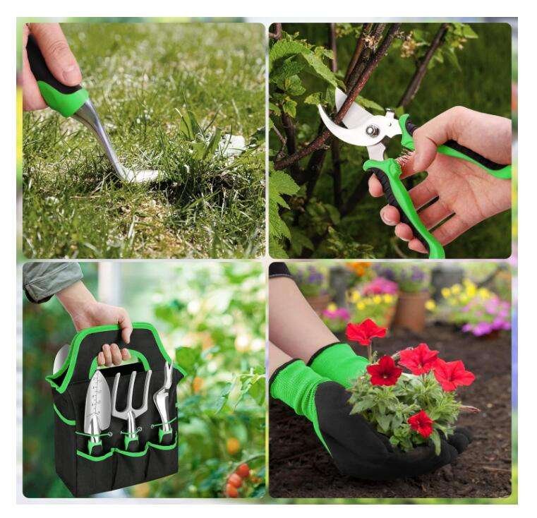 Multi-Function Aluminum Alloy 5-Piece Garden Tool Set (Pink)