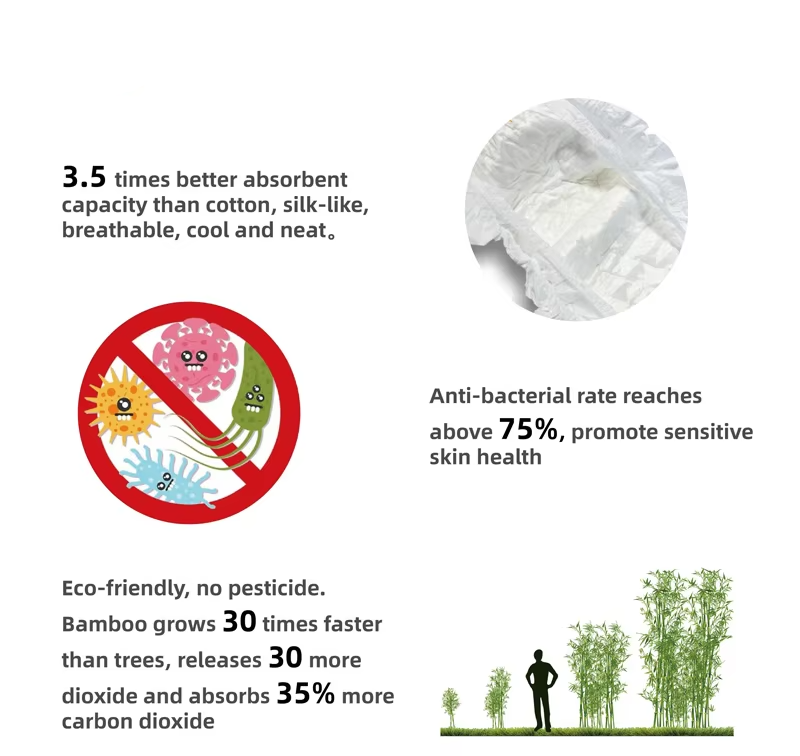 Wholesale Bamboo Baby Diaper Disposable Nappy Eco-Friendly