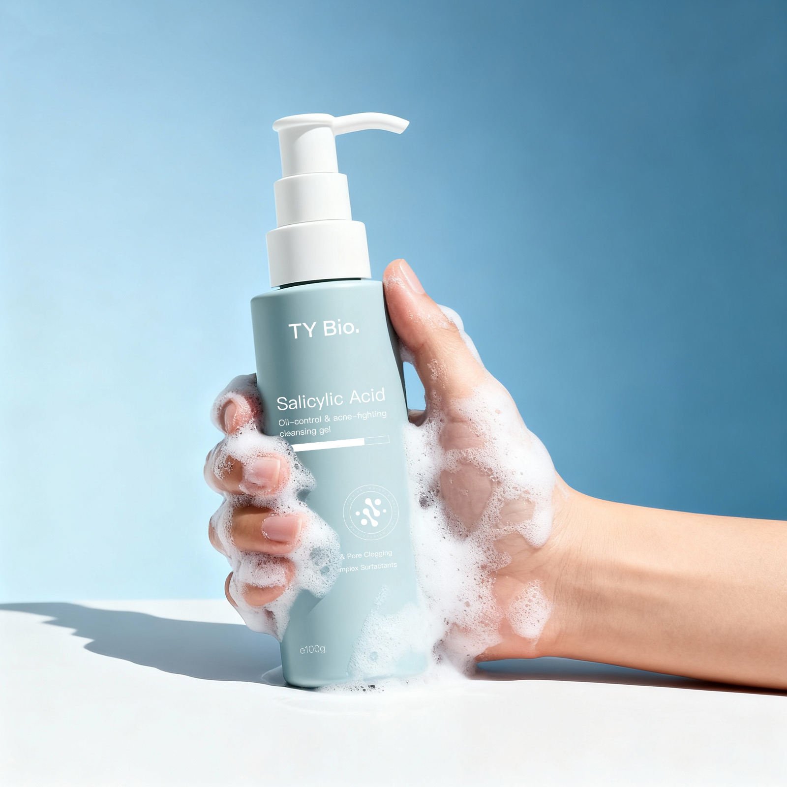 OEM Salicylic Acid Facial Cleanser Deep Cleansing Refreshing Foam Oil Control Acne Treatment ODM Facial Skincare Products