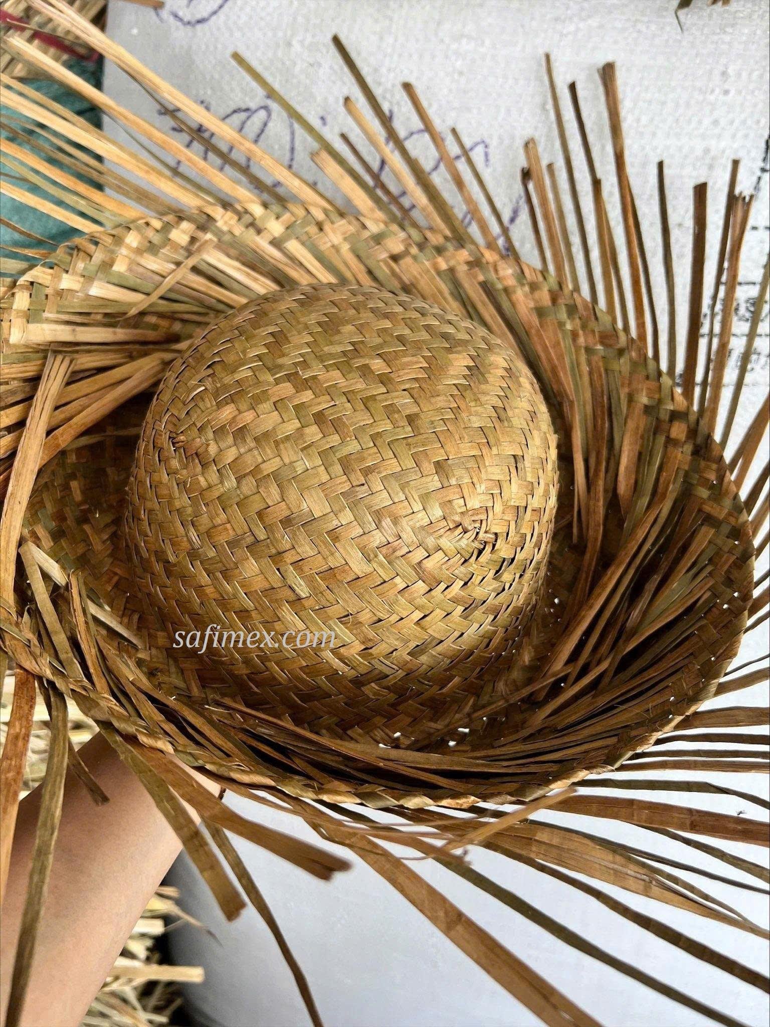 Beachcomber Sombrero Hat Costume Frayed Straw Hat for Adults Traditional Puerto Rican Pava Straw Hat Natural Color from Factory