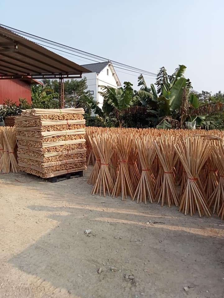 GIA NGUYEN CRAFT Eucalyptus Wooden Broomsticks Straight and PVC Coated Durable Broom Handles Model SR-WBS1215-01 for Home Use