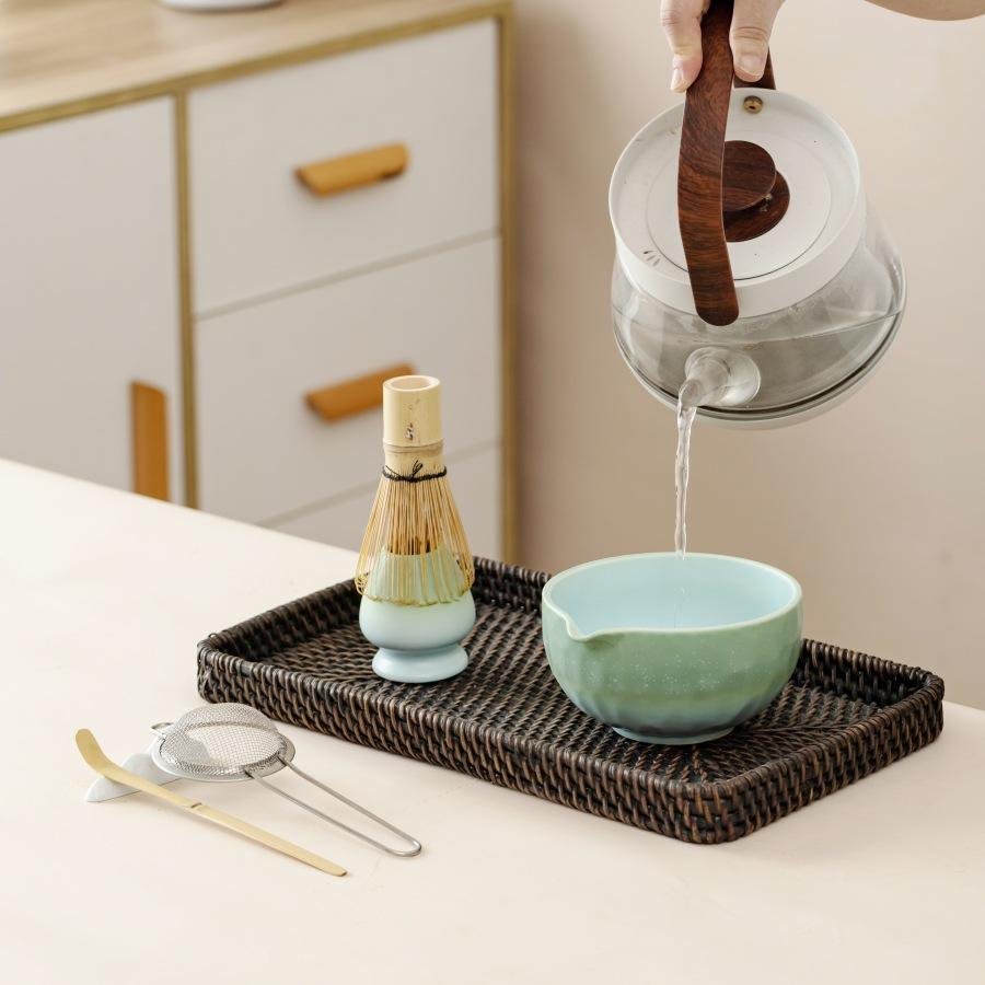 Japanese Matcha Whisk Storage Stand Handmade Ceramic Chasen Holder with Box Packaging for Tea Ceremony