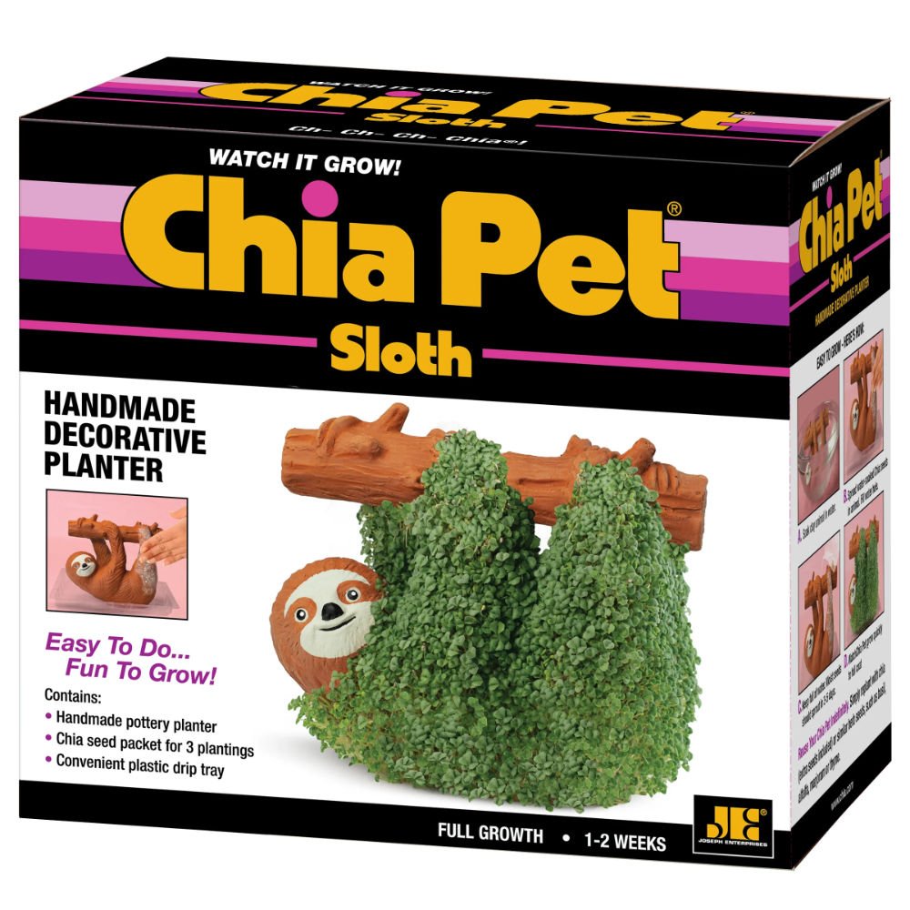 Eco-Friendly SLOTH Chia Pet Garden Cute Modern for Home Office Desktop