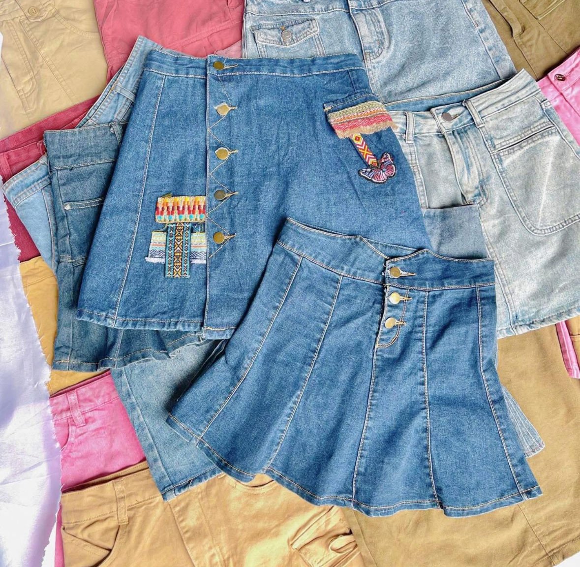Summer Ukay Clothes Bales Second Hand Women's Skirts Used Ladies Denim Jeans Skirt Women's Clothes Wholesale