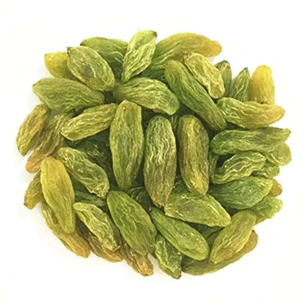 Top Selling Organic Green Raisins Long-Dried Fruit Rich Iron Vitamin B Immune System Boosting Snack Sweet Juicy Flavour Water