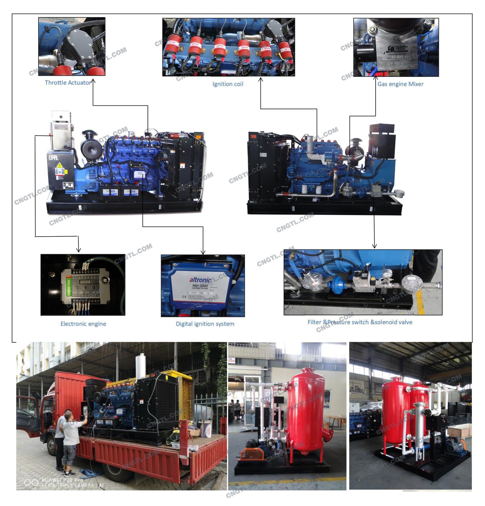 CHP Biogas Generator GTL 3 Phase 4 Wire 220V-400V Water Cooling System 12 Months Warranty Silent/Open IP23 Hot Project Factory