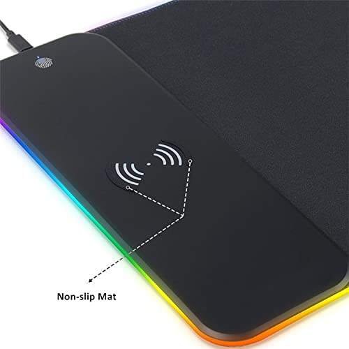 Hot Selling Charger Mouse Pad Wireless Charging , Rubber LED Wireless Charging Gaming MousePad