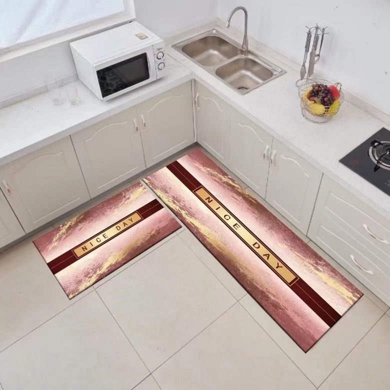 Factory Direct Popular Kitchen Waterproof Mat 2 Pcs Set Soft Texture Durable 3D Print Vegetable Kitchen Anti Fatigue Floor Mat