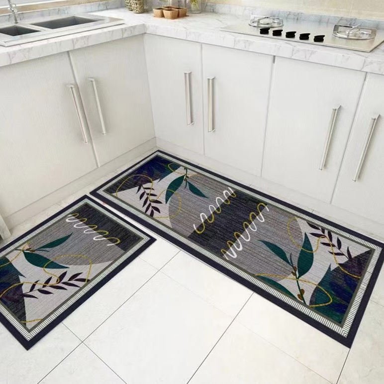 China Supplied High Quality Latest Designs Crystal Velvet Easy To Clean 2 Pc Kitchen Mats For Kitchen Floor