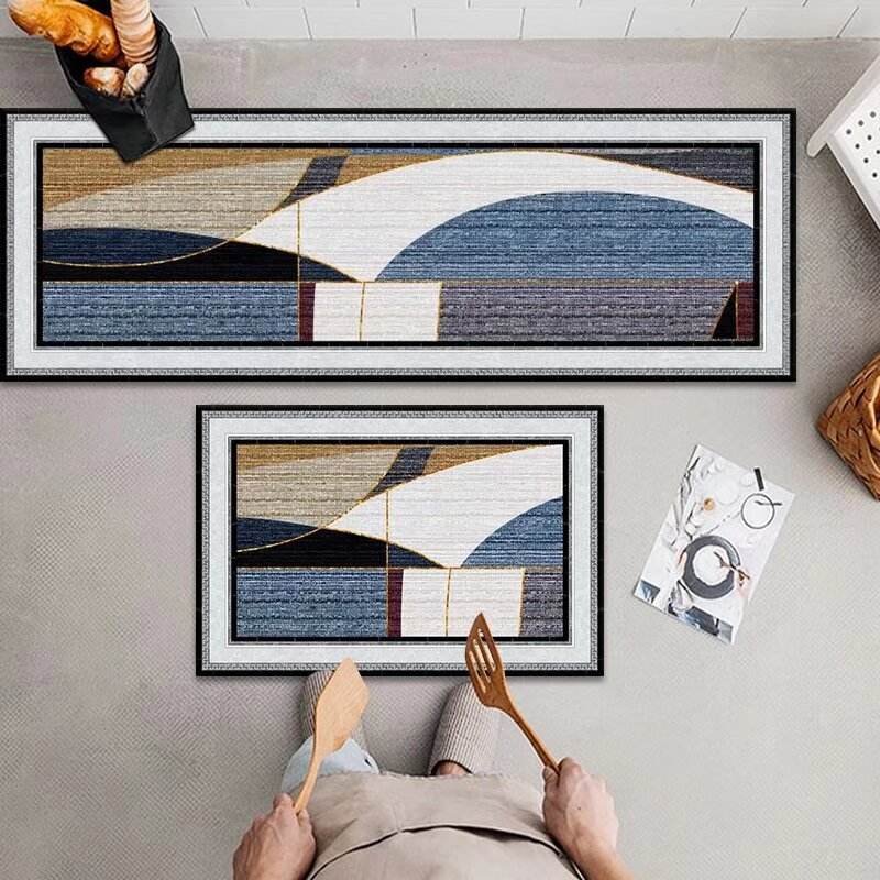 Super Absorbent Quick Dry Soft Anti Fatigue Kitchen Mats 2 Pcs Crystal Velvet Kitchen Floor Mats Set