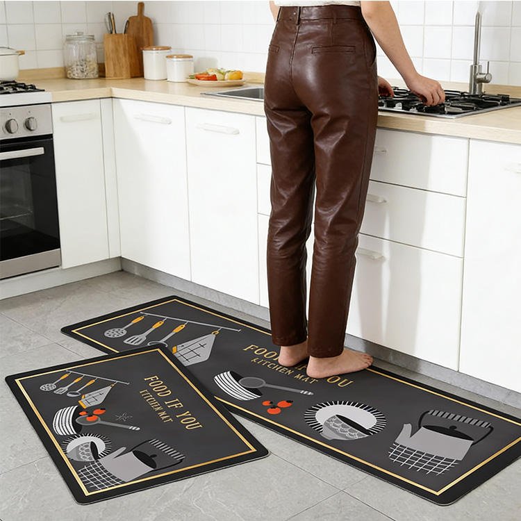 Custom Absorbent Non Anti Slip Kitchen Floor Mat Sets Drying Kitchen Mat 2 Pcs Kitchen Rugs and Mats