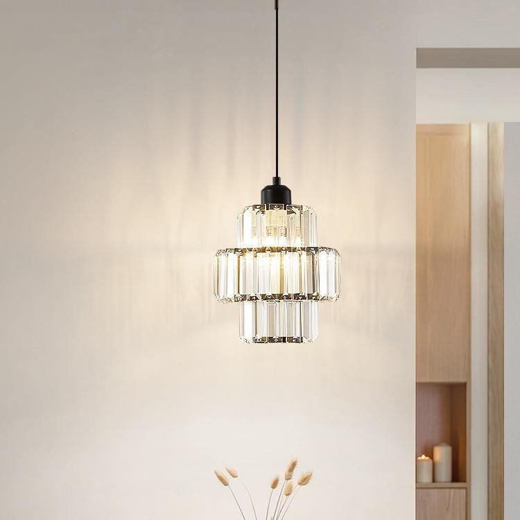 Simple Luxury Single Head Crystal Chandelier Pendant Lights for Dining Table Kitchen Island Bedside Lighting