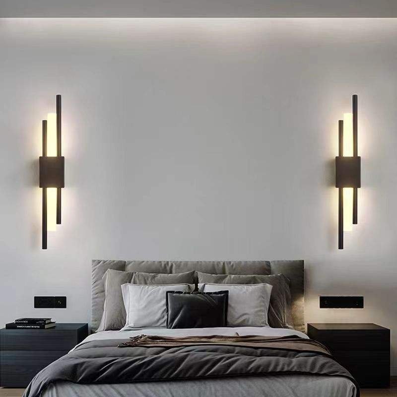 Minimalist Hallway Wall Sconce Decoration Wall Light Bedroom Line Shape Led Metal Iron Wall Lamp