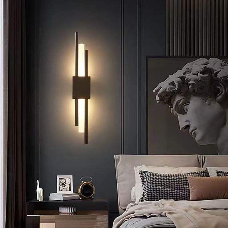Minimalist Hallway Wall Sconce Decoration Wall Light Bedroom Line Shape Led Metal Iron Wall Lamp