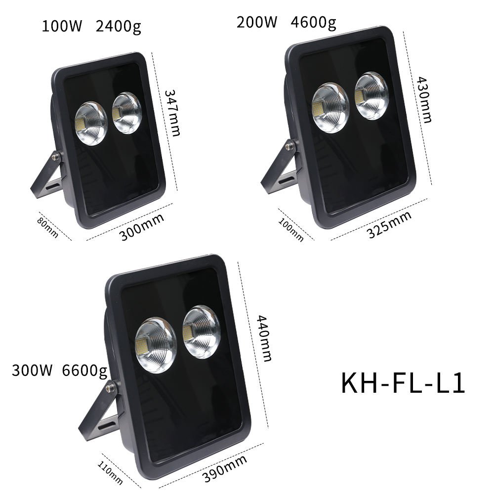 High End High-quality Outdoor LED Floodlight COB Chips IP65 Waterproof Durable Surface Mounted 300W Garden Aluminum Alloy App