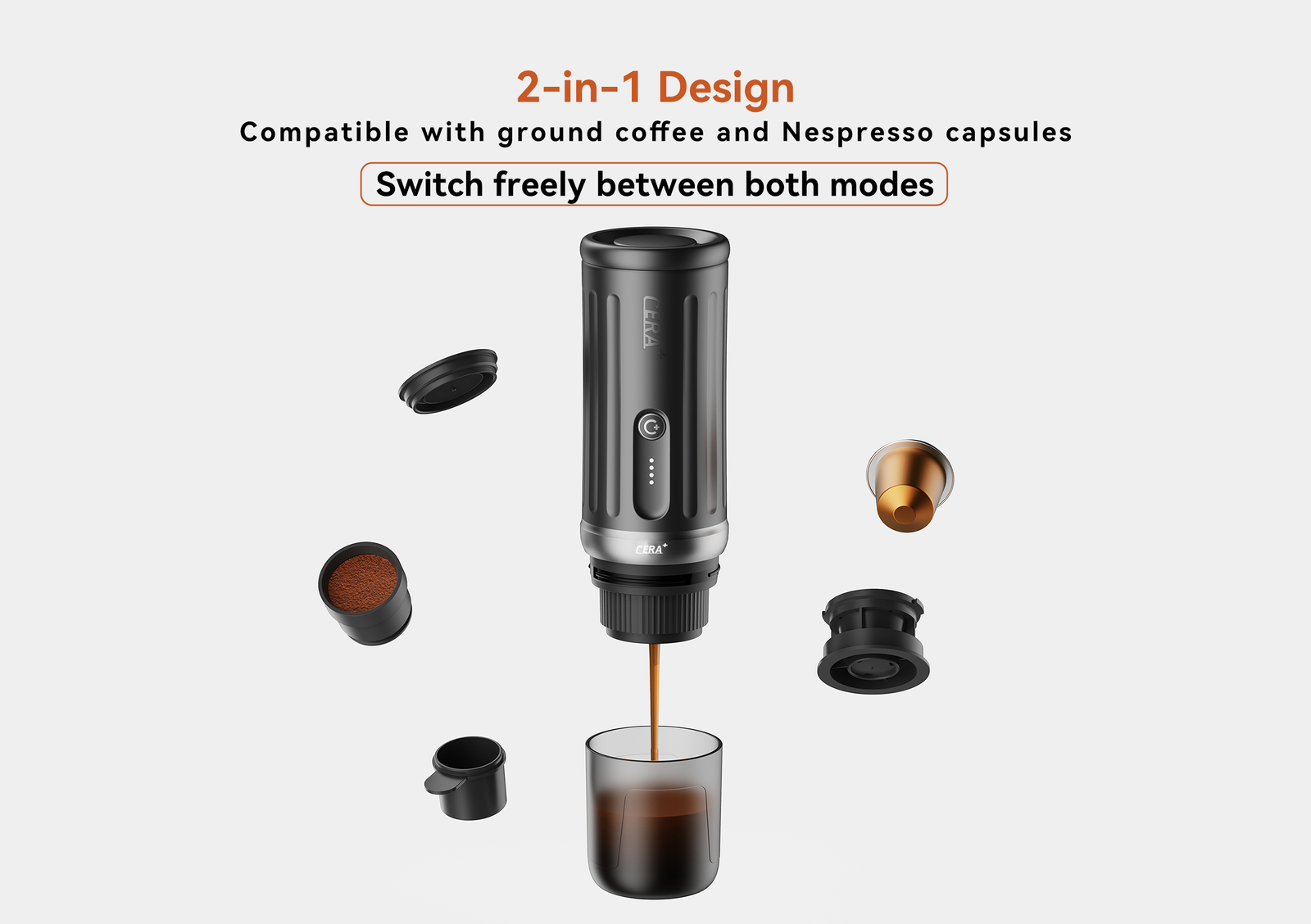 20 Bars Smart Coffee Machine APP Control Electric Mini Espresso Portable Coffee Making Machine for Outdoor Office Travel