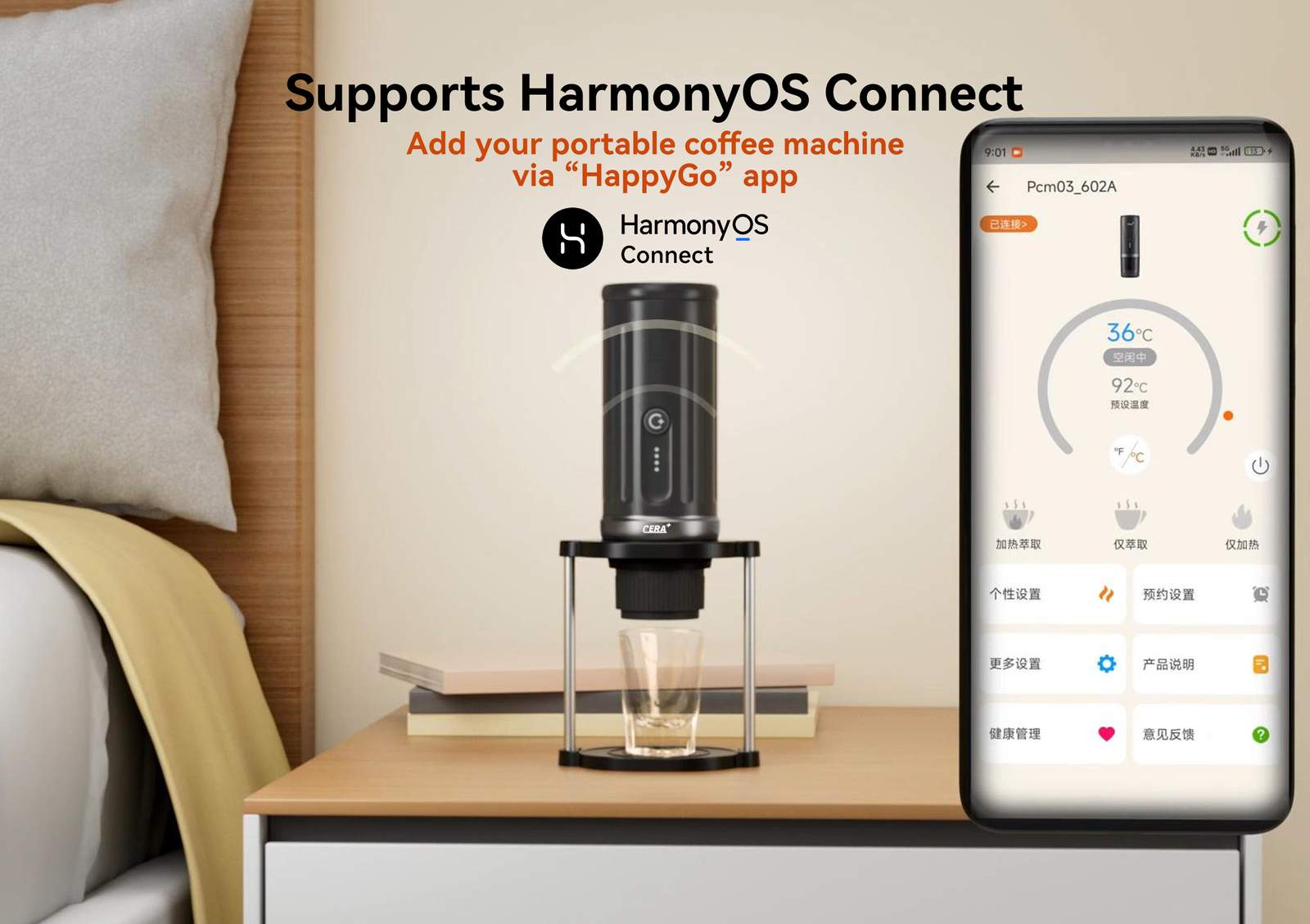 20 Bars Smart Coffee Machine APP Control Electric Mini Espresso Portable Coffee Making Machine for Outdoor Office Travel