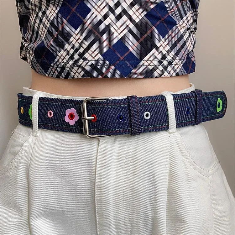 Factory Custom Design Fashion Cheap Ladies Fancy Fabric PU Leather Women's Y2K Jeans Belts