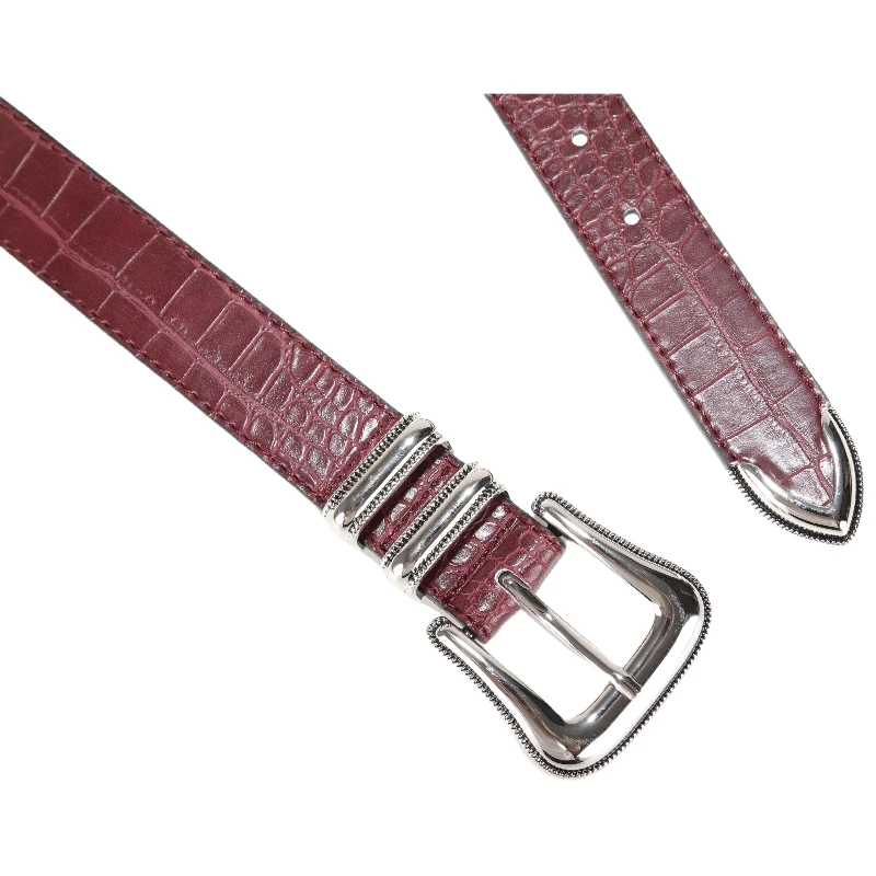 Casual Style Ladies PU Leather Belt Studded with Crocodile and Snake Design Alloy Buckle Waist Belt