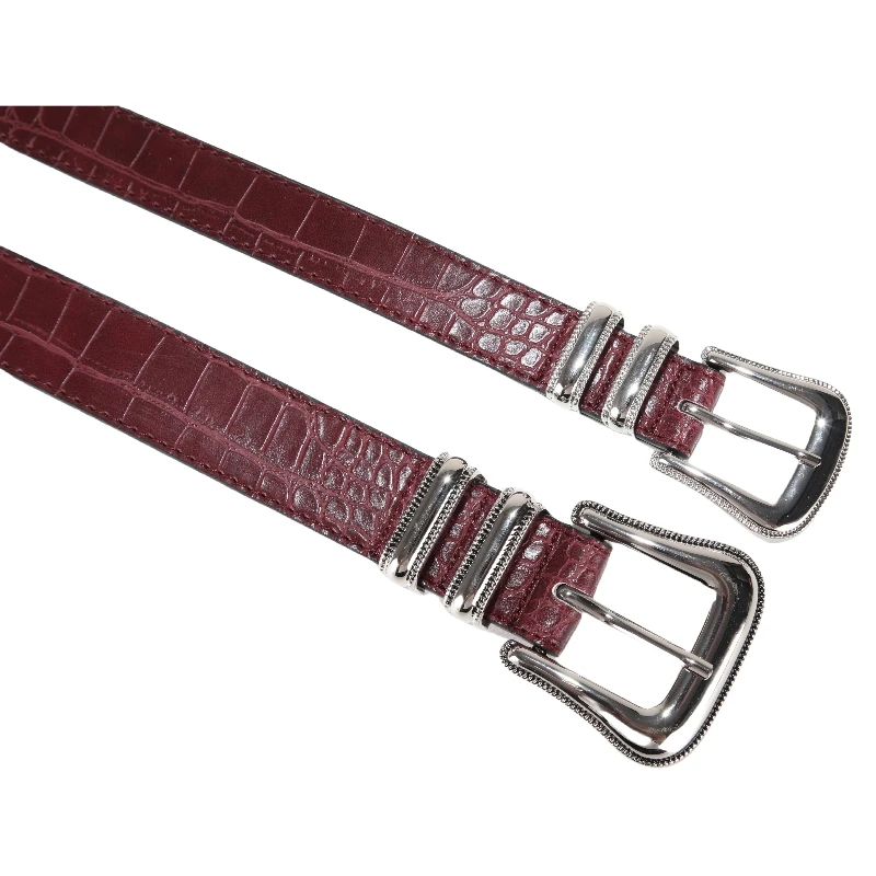 Casual Style Ladies PU Leather Belt Studded with Crocodile and Snake Design Alloy Buckle Waist Belt