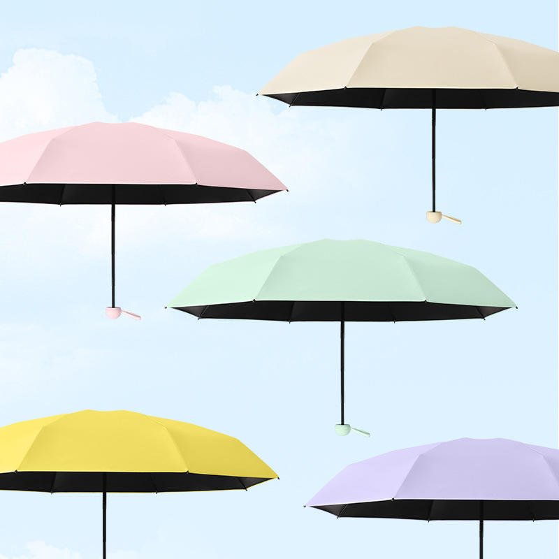 Wholesale Mini Pocket Capsule 5 Folding Umbrella Portable Travel Women Sunshade Black Coating Umbrella Waterproof Small Umbrella