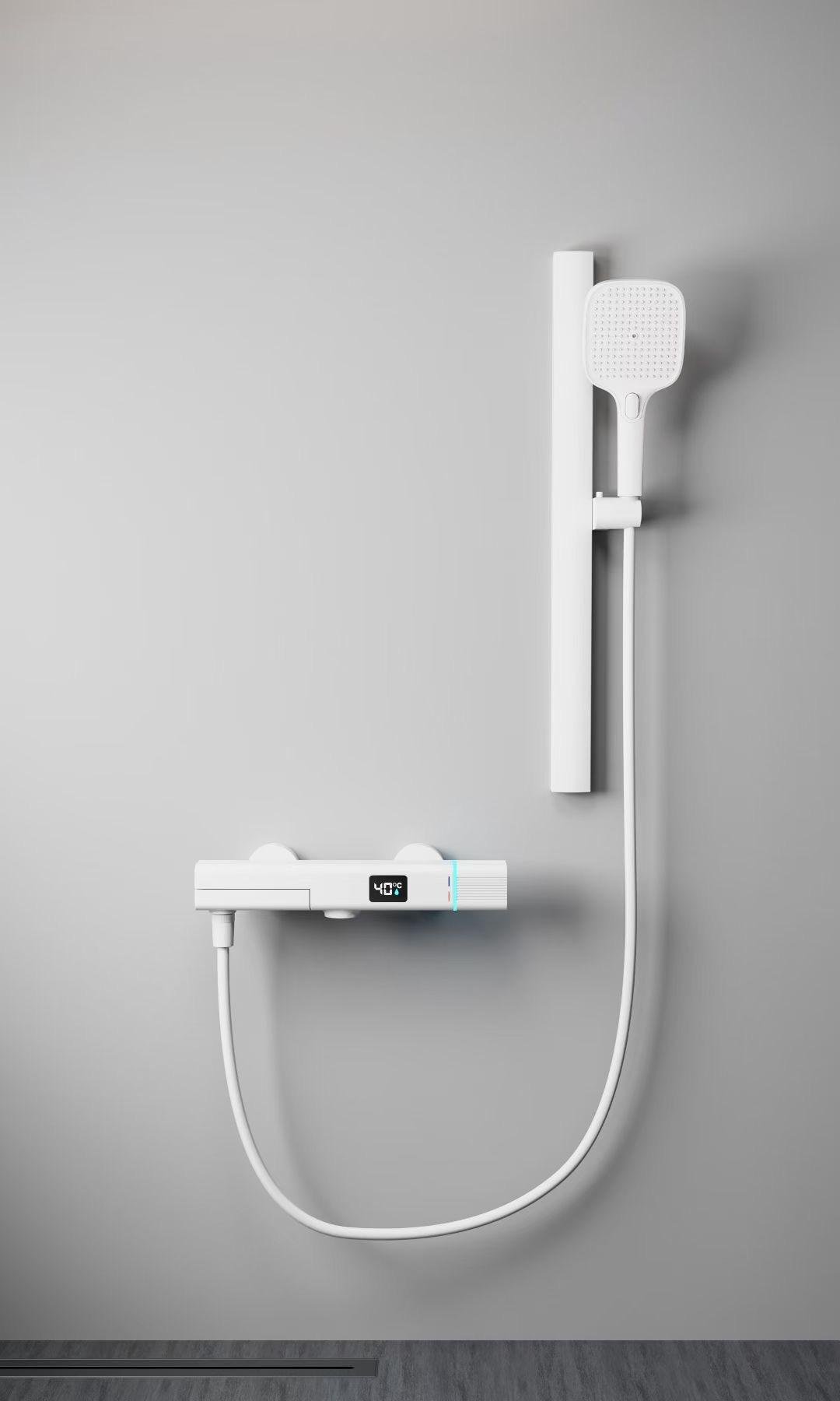 2026 New Design Modern Temperature Display Bathroom Shower System Set Folding Wall Mounted Bathtub Shower Faucet for Hotel Home