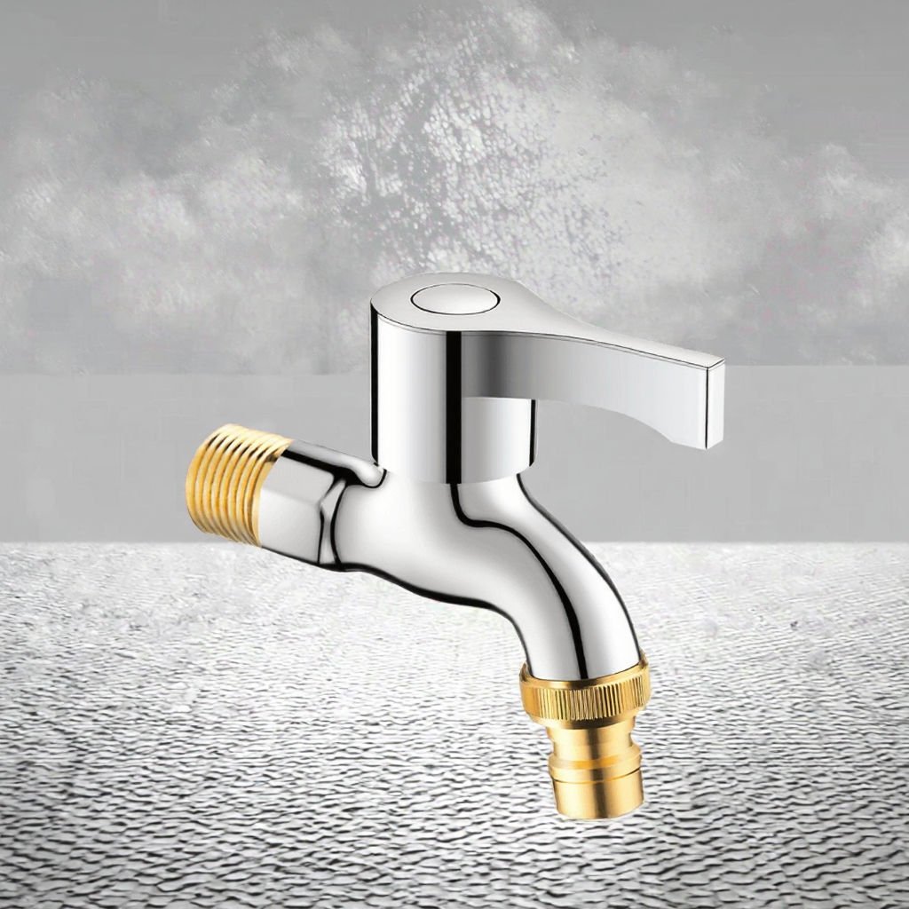 New Design Outdoor Single Tap Outlet Stainless Steel Garden Faucet Cold Water Tap Washing Machine Bibcock
