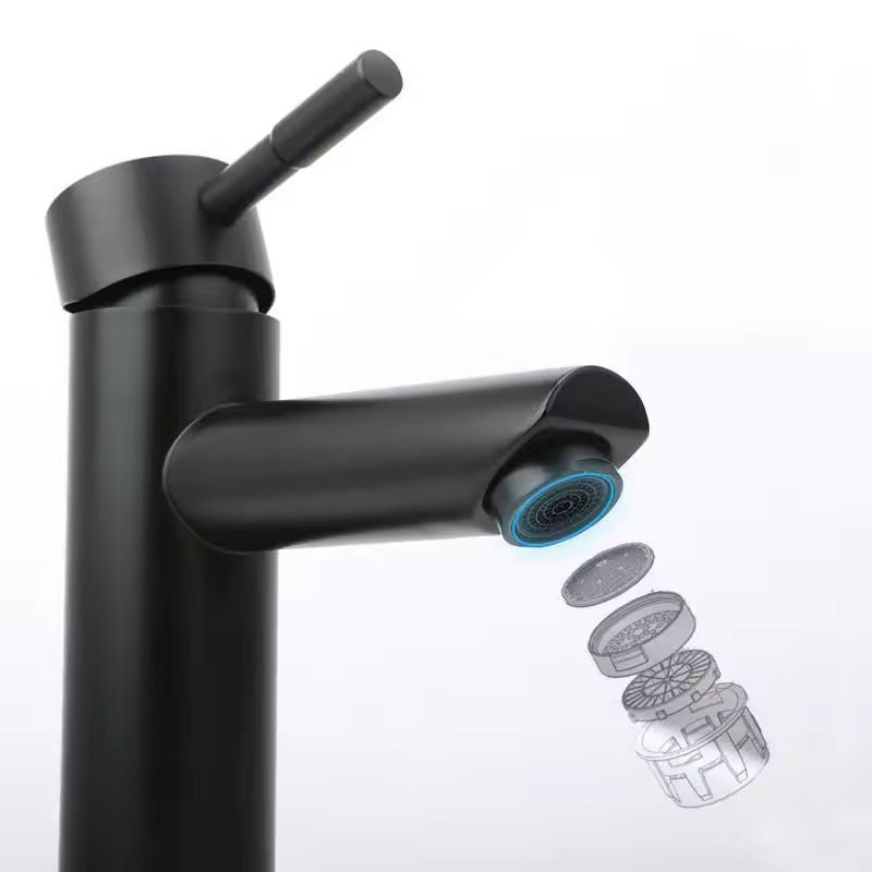 Wholesale 304 Stainless Steel Tall Basin Faucet Hot Cold Mixer Single Hole Bathroom Sink Tap Basin Faucet
