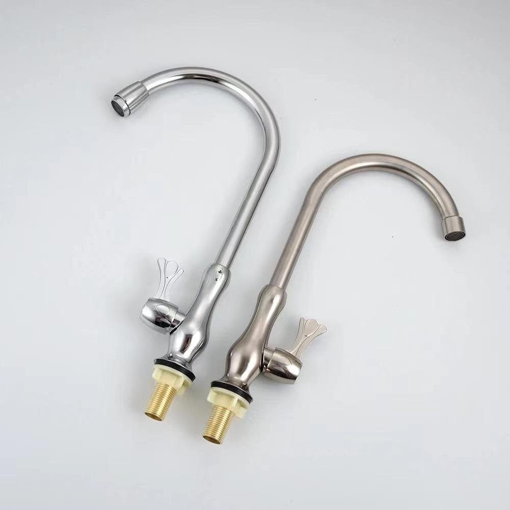 Wholesale Modern Single Hole Cold Water Deck Mounted Cheap Zinc Kitchen Sink Tap Faucet