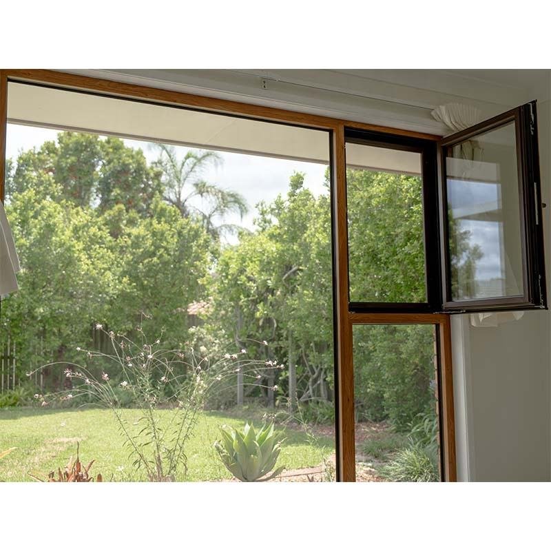 Modern French Style Double Glazed Aluminum Casement Window Thermal Break Stainless Steel Louver for Bedrooms Factory Direct Sale