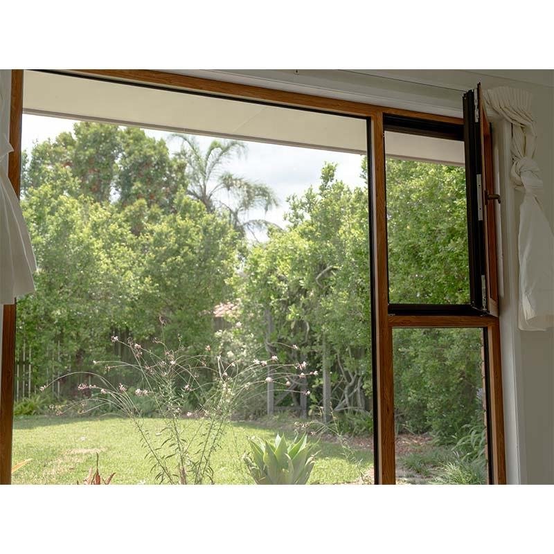 Modern French Style Double Glazed Aluminum Casement Window Thermal Break Stainless Steel Louver for Bedrooms Factory Direct Sale