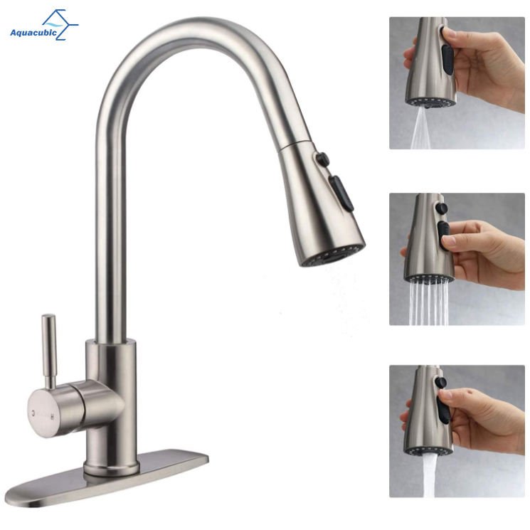 South American HOT Selling Stainless Steel Body Pull Down Kitchen Faucets with Multi-function Nozzle