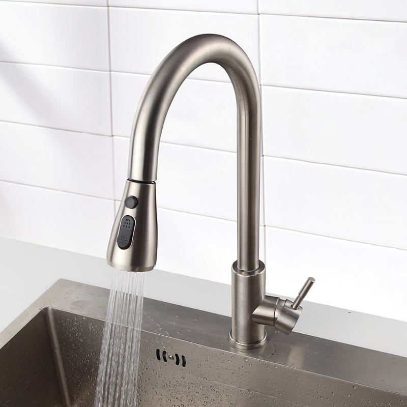 South American HOT Selling Stainless Steel Body Pull Down Kitchen Faucets with Multi-function Nozzle
