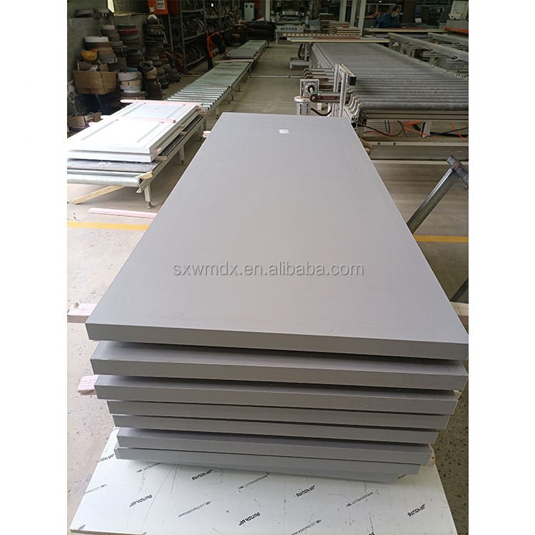 Cost-effective Eco-friendly Simple Carved Lines Flat Melamine Interior Wooden Doors for Apartment Flash Doors Interior for Hotel