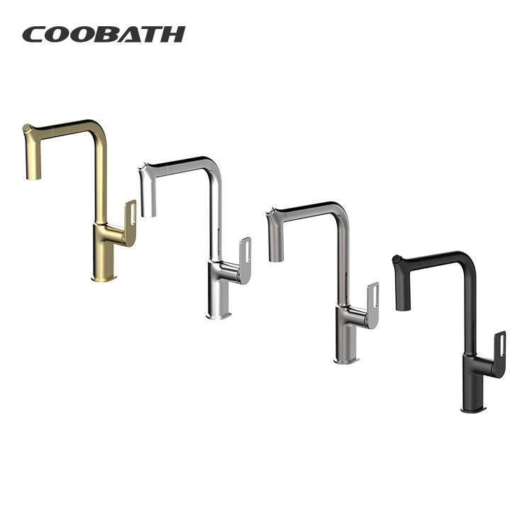 Manufacturer High Quality Modern 304 Stainless Steel Single-handle Pull Down Kitchen Sink Faucet