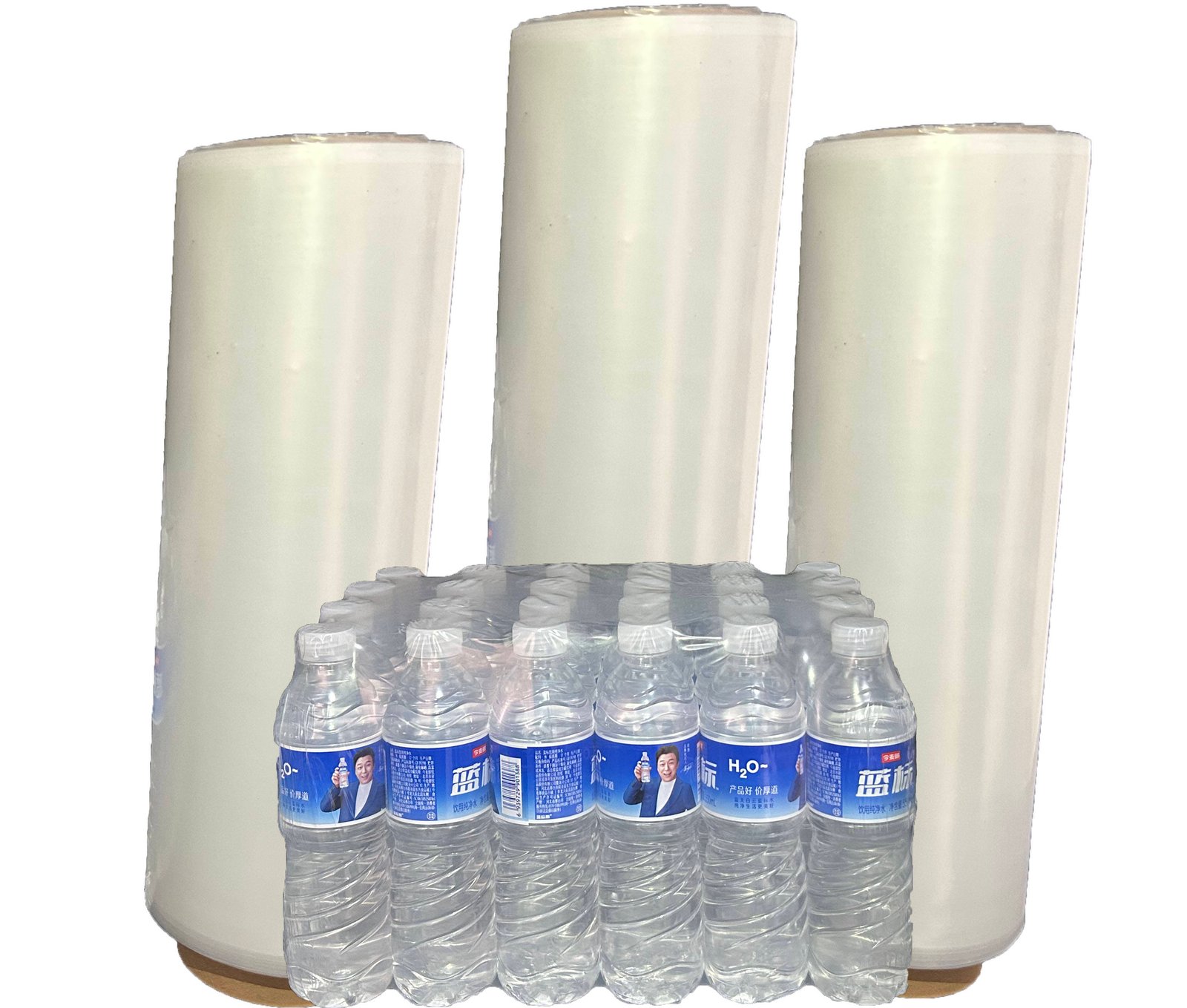 Custom PE Heat Shrink Plastic Wrap Shrinkable Rolls Clear Polythene Wrapping for Coffee Juice Wine Mineral Water Shrink Film
