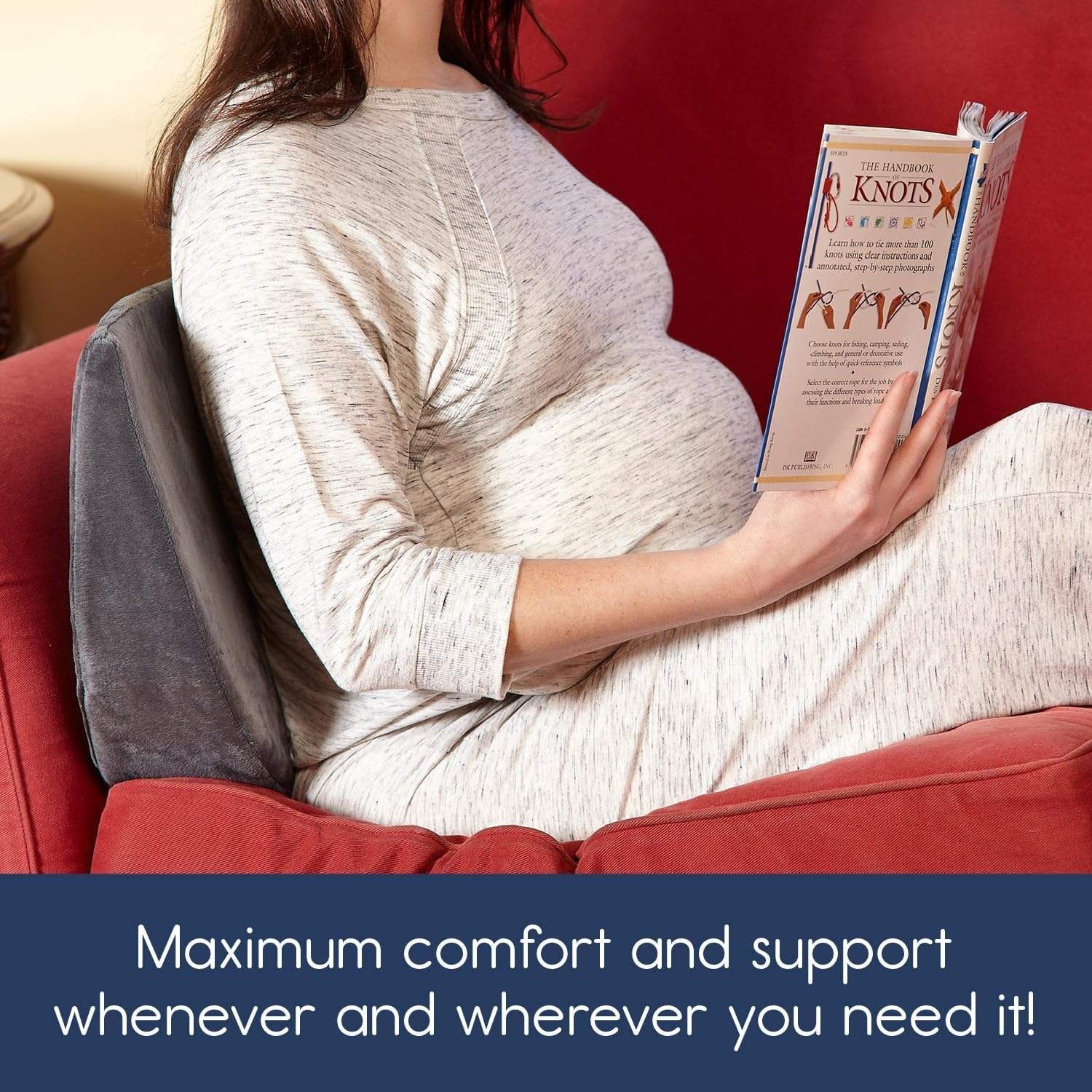 Pregnancy Body Wedge Pillow Soft Memory Foam for Belly Support, Firmer Support Foam on Reverse, Portable and Washable