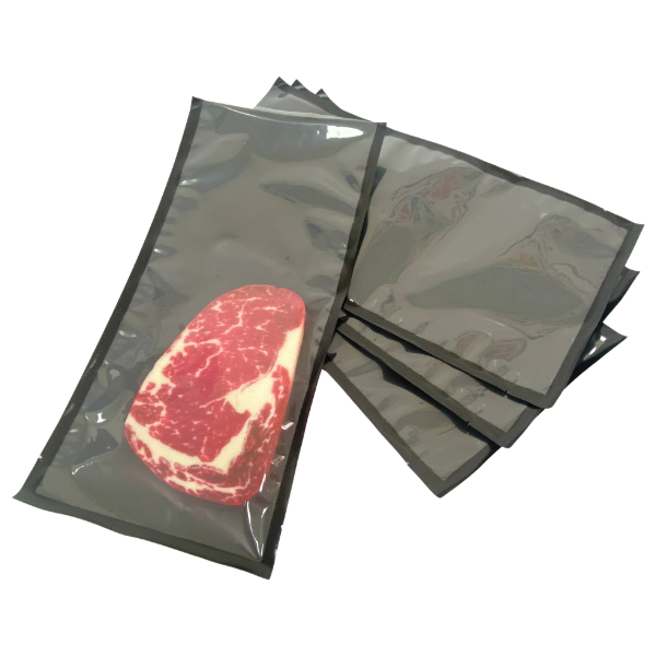 Custom Printed Black Plastic Food Vacuum Packaging Frozen Food Package Bags