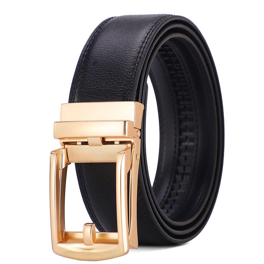 Wholesale Men's High-End Business Style Genuine Cow Hide Leather Belt Floral Pattern 3.5cm Width Alloy Buckle for Casual Jeans