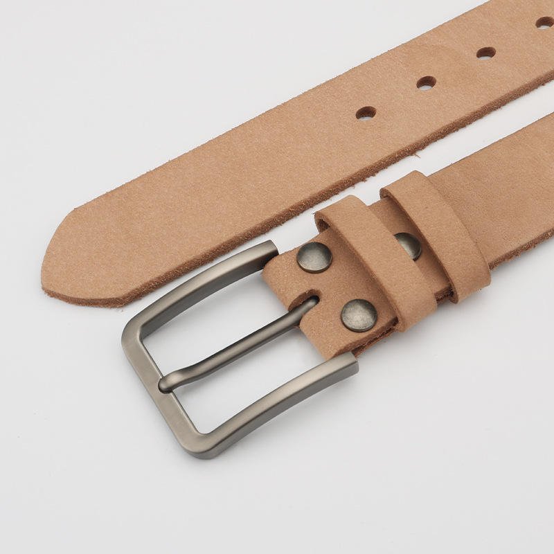 High Quality Factory Made Waist Belts 3.8cm Wide Genuine Full Grain Leather Cowhide Pin Buckle Real Leather Belt for Man