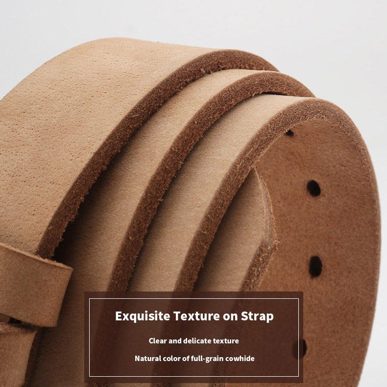 High Quality Factory Made Waist Belts 3.8cm Wide Genuine Full Grain Leather Cowhide Pin Buckle Real Leather Belt for Man