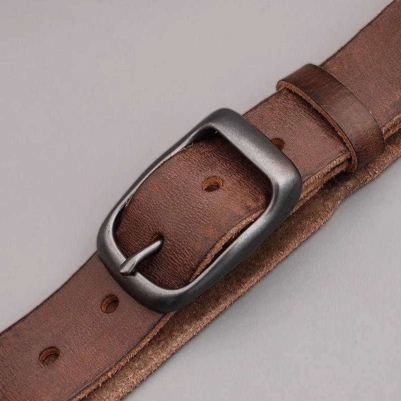 Factory Custom Luxury Custom Designer Men Full Grain Leather Waist Belt for Man Genuine Leather Waist Belt