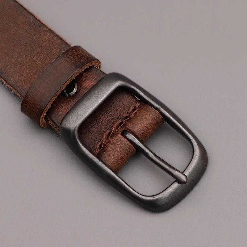 Factory Custom Luxury Custom Designer Men Full Grain Leather Waist Belt for Man Genuine Leather Waist Belt
